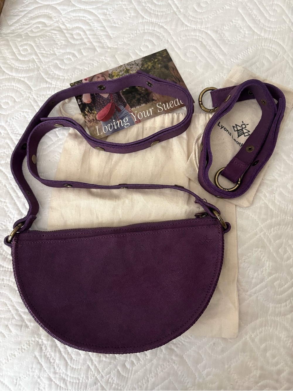 Violet Suede Bee by Lyons Leather Co. - 2 straps included
